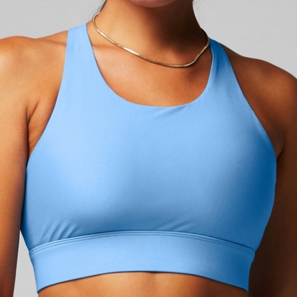 Fabletics no bounce high impact sports bra size small in I Love Blue NWOT